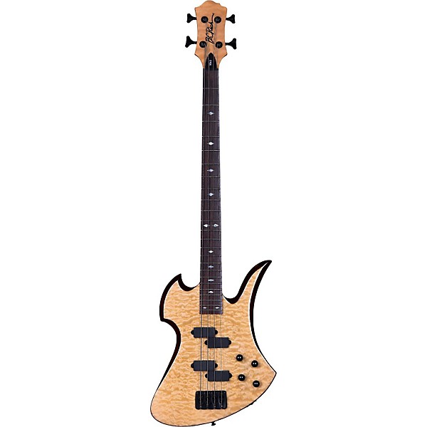 Open Box B.C. Rich MK3B Mockingbird Quilted Maple Electric Bass Guitar Level 2 Gloss Natural 888366054543