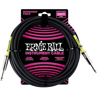 Ernie Ball Straight Instrument Cable Black 20 Ft. for sale