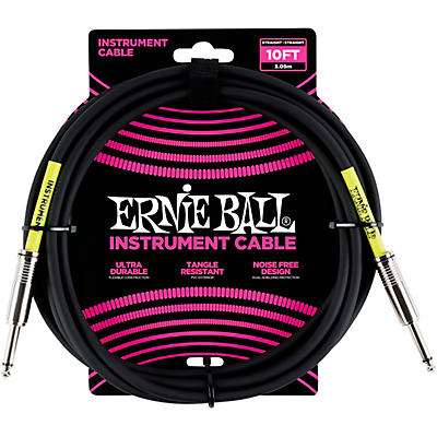 Ernie Ball Straight Instrument Cable Black 10 Ft. for sale