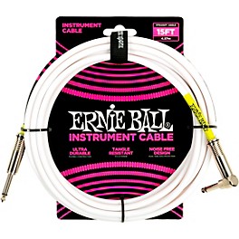 Ernie Ball Straight-Angle Instrument Cable - White 15 ft. Ernie Ball Straight-Angle Instrument Cable - White 15 ft.