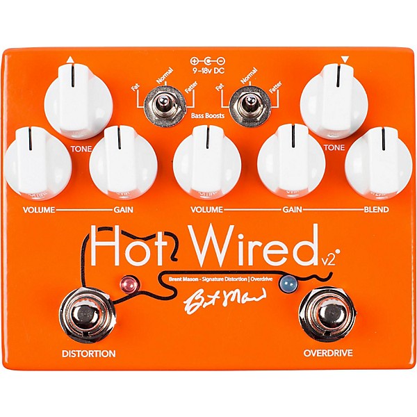 Wampler Hot Wired V2 Brent Mason Signature Overdrive Distortion Pedal