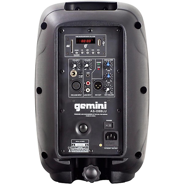 Open Box Gemini AS-08BLU 8 in. Powered Bluetooth Speaker Level 1
