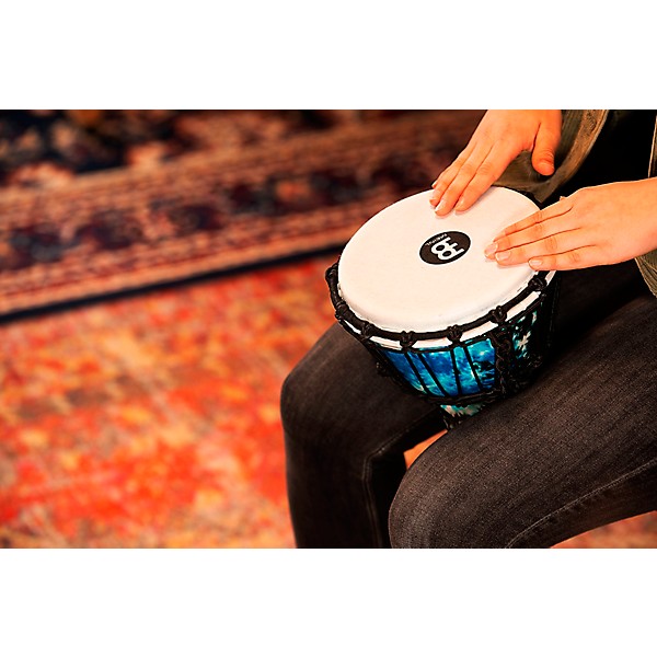 MEINL Synthetic Compact Junior Djembe - Galactic Blue Tie Dye