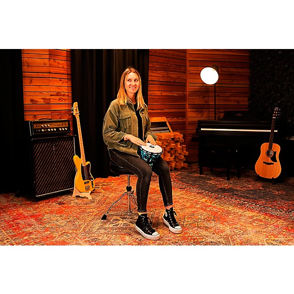 MEINL Synthetic Compact Junior Djembe - Galactic Blue Tie Dye