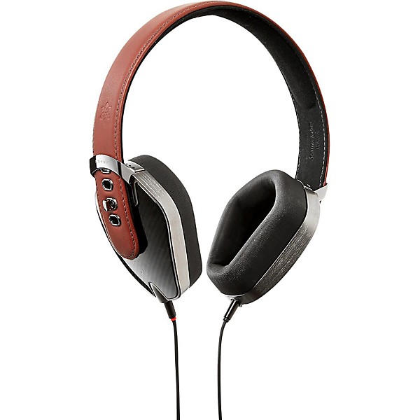 Pryma Headphones Leather & Aluminum Headphones Carbon Marsala