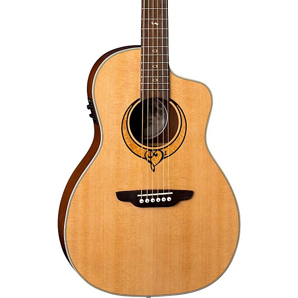 Luna Heartsong Parlor with USB Acoustic-Electric Guitar Natural