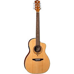 Luna Heartsong Parlor with USB Acoustic-Electric Guitar Natural