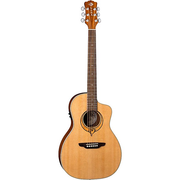 Luna Heartsong Parlor with USB Acoustic-Electric Guitar Natural