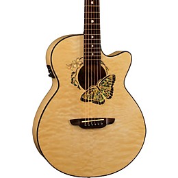 Open Box Luna Fauna Butterfly-Acoustic Electric Guitar Level 1 Natural