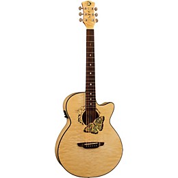 Open Box Luna Fauna Butterfly-Acoustic Electric Guitar Level 1 Natural
