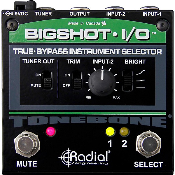 Open Box Radial Engineering BigShot i/o True Bypass Instrument Selector Pedal Level 1