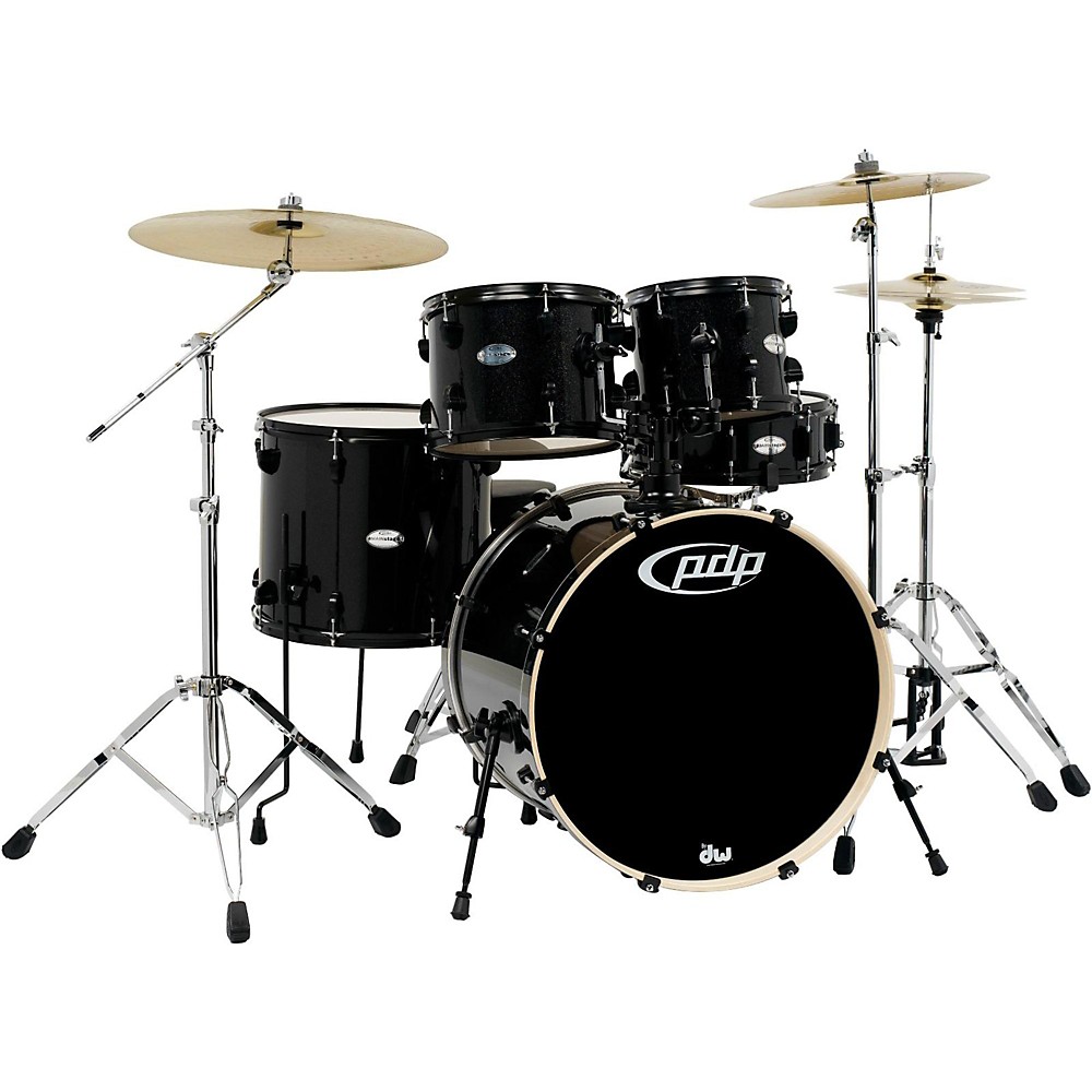 UPC 647139425665 product image for Pdp Mainstage 5-Piece Drum Set W/Hardware And Paiste Cymbals Black Metallic | upcitemdb.com