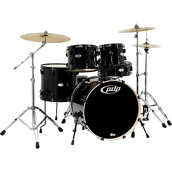 PDP by DW Mainstage 5-Piece Drum Set w/Hardware and Paiste Cymbals Black Metallic