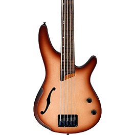 Ibanez Bass Workshop SRH505F Fretless 5-String Electric Bass Flat Natural Browned Burst