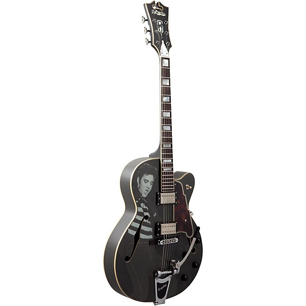 D'Angelico Excel Series Special Edition Edition Elvis Presley 175 Hollowbody Electric Guitar with Bigsby B-30 Black