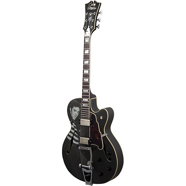 D'Angelico Excel Series Special Edition Edition Elvis Presley 175 Hollowbody Electric Guitar with Bigsby B-30 Black