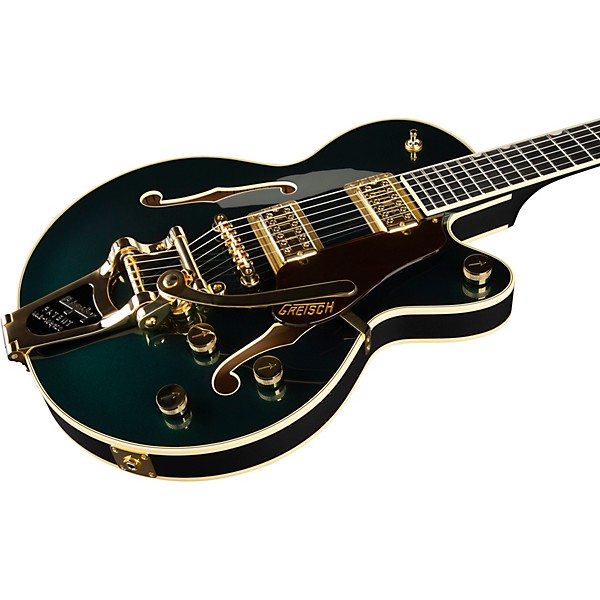 Gretsch Guitars G6659TG Players Edition Broadkaster Jr. Center Block Single-Cut With String-Thru Bigsby and Gold Hardware ...