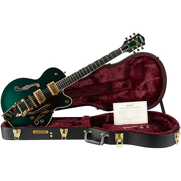 Gretsch Guitars G6659TG Players Edition Broadkaster Jr. Center Block Single-Cut With String-Thru Bigsby and Gold Hardware ...