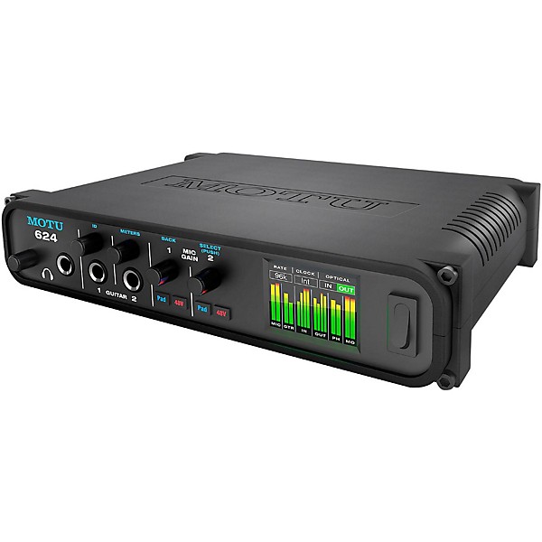 Open Box MOTU 624 Thunderbolt / USB3 / AVB Ethernet audio interface with DSP and mixing Level 1