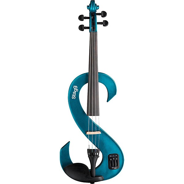 Open Box Stagg EVN 44 Series Electric Violin Outfit Level 1 4/4 Metallic Blue