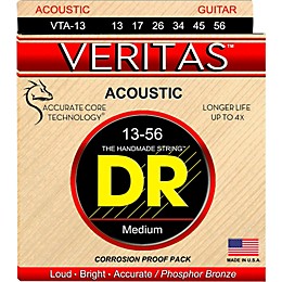 DR Strings Veritas - Perfect Pitch with Dragon Core Technology Light Acoustic Strings (13-56) 3-PACK
