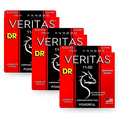 Dr Strings Veritas Accurate Core Technology Heavy Electric Guitar Strings (11-50) 3-Pack for sale