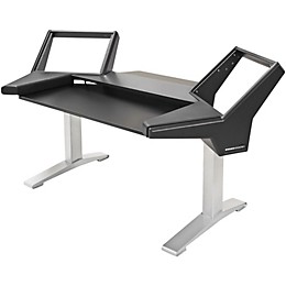 Argosy Halo Keyboard Desk w/Black End Panels and Silver Legs