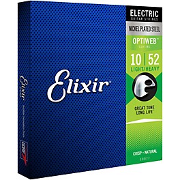 Elixir Electric Guitar Strings With OPTIWEB Coating, Light/Heavy (.010-.052)