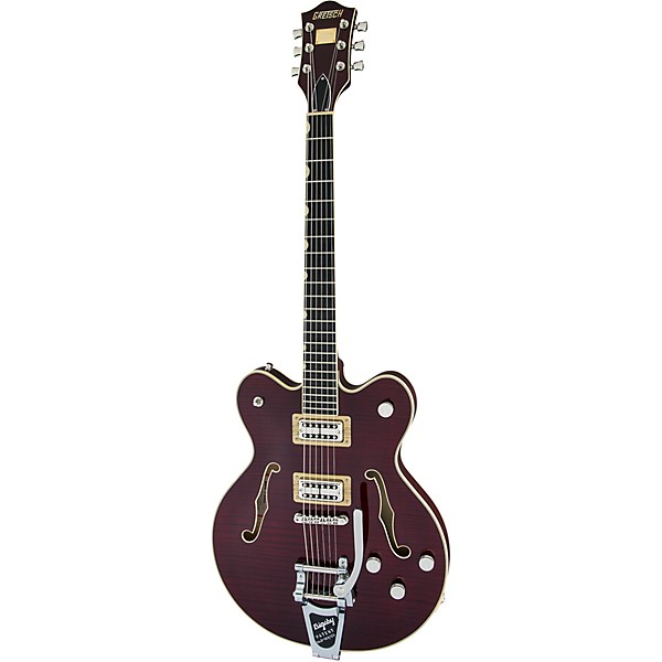 Gretsch Guitars G6609TFM Players Edition Broadkaster Center Block Electric Guitar With String-Thru Bigsby and Flame Maple ...