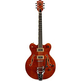 Gretsch Guitars G6609TFM Players Edition Broadkaster Center Block Electric Guitar With String-Thru Bigsby and Flame Maple Bourbon Stain