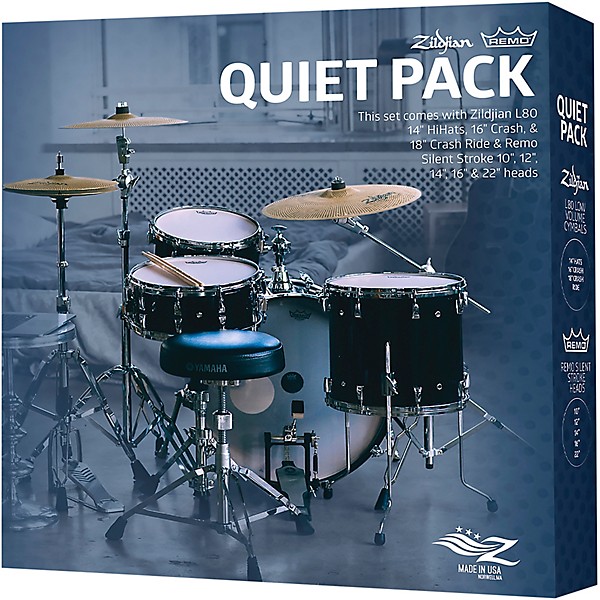 Zildjian LV468RH Low Volume Cymbal Pack With Remo Silentstroke 