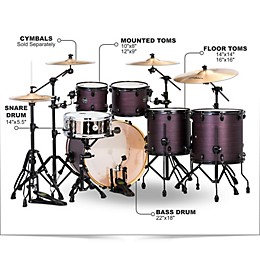 Open Box Mapex Armory Series Exotic Studioease Shell Pack Level 1 Purple Haze Satin