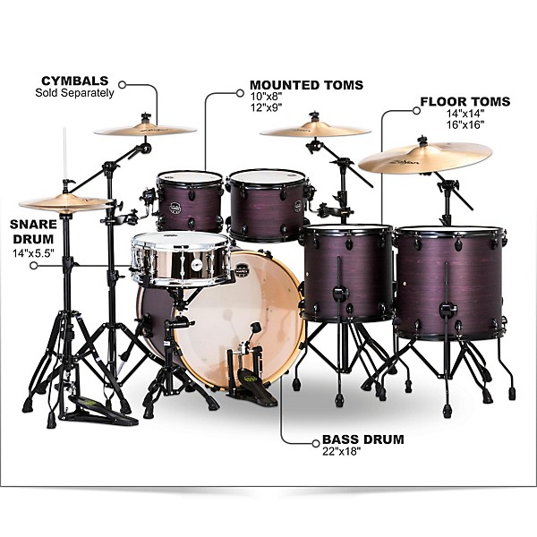 Open Box Mapex Armory Series Exotic Studioease Shell Pack Level 1 Purple Haze Satin