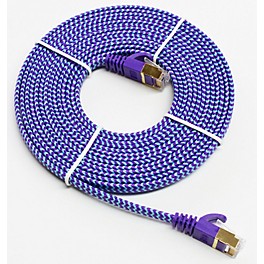 Tera Grand CAT-7 10 Gigabit Ult... Tera Grand CAT-7 10 Gigabit Ultra Flat Ethernet Patch Braided Cable 12 ft. Purple and Blue