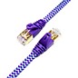 Tera Grand CAT-7 10 Gigabit Ultra Flat Ethernet Patch Braided Cable 12 ft. Purple and Blue