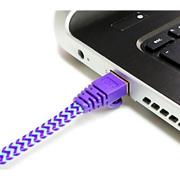 Tera Grand CAT-7 10 Gigabit Ultra Flat Ethernet Patch Braided Cable 12 ft. Purple and Blue