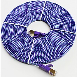 Tera Grand CAT-7 10 Gigabit Ult... Tera Grand CAT-7 10 Gigabit Ultra Flat Ethernet Patch Braided Cable 25 ft. Purple and Blue