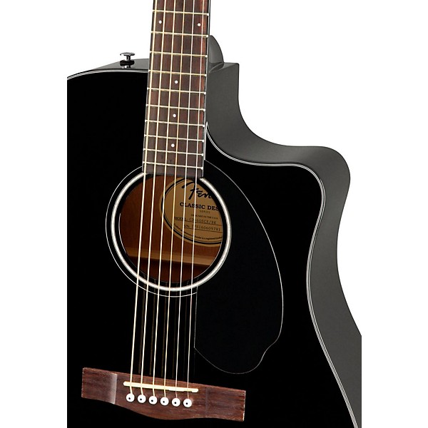Fender Classic Design Series CD-60SCE Cutaway Dreadnought Acoustic-Electric Guitar Black