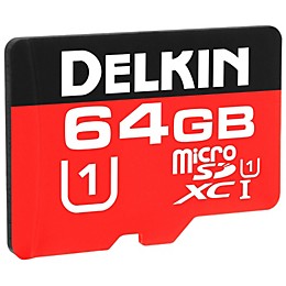 Delkin 64GB microSDXC 500X UHS-I (U1) Memory Card