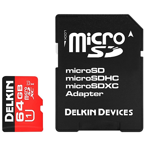 Delkin 64GB microSDXC 500X UHS-I (U1) Memory Card