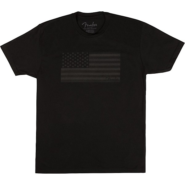 Fender USA Flag Blackout T-shirt Small Black