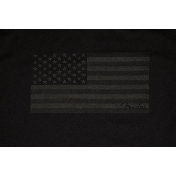 Fender USA Flag Blackout T-shirt Medium Black