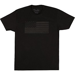 Fender USA Flag Blackout T-shirt Large Black