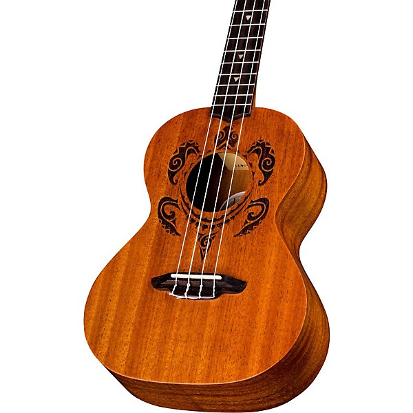 Luna Honu Tribal Turtle Tenor Ukulele Satin Natural