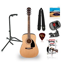 Fender FA-100 Acoustic Guitar with Gig Bag Bundle Natural