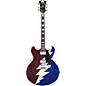 Open Box D'Angelico Premier Series DC Grateful Dead Semi-Hollow Electric Guitar Level 1 Red, White, and Blue Lightning Bolt