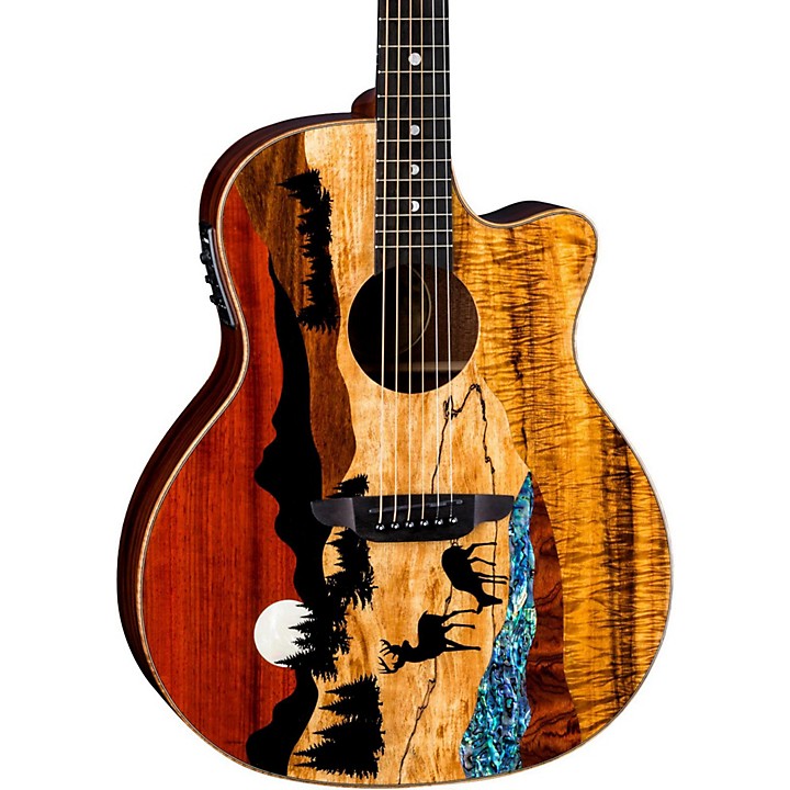 Luna Vista Deer Tropical Wood Acoustic-Electric Guitar