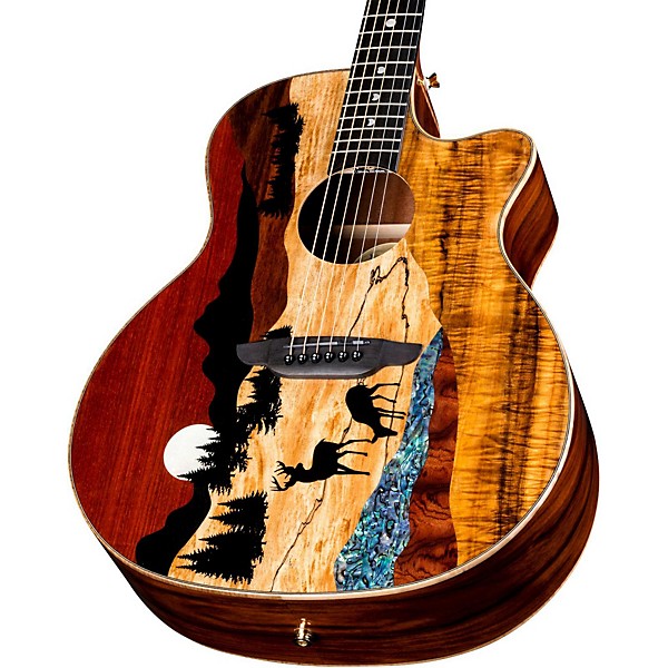 Open Box Luna Vista Deer Tropical Wood Acoustic-Electric Guitar Level 1 Natural