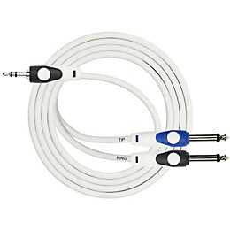 Kirlin LightGear Y-Cable 3.5mm TRS Plug - 2 x 1/4" Mono Plug (Tip/Ring) 6 ft. White