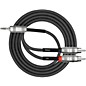 Kirlin Original Y-Cable 3.5mm TRS Plug - 2 x RCA Plug (Tip/Ring) 6 ft. Black thumbnail